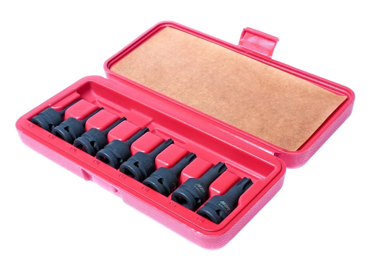 Набор головок торцевых 1/2" TORX (Т25-Т60) ударных L=60мм 8 предметов в кейсе JTC купить