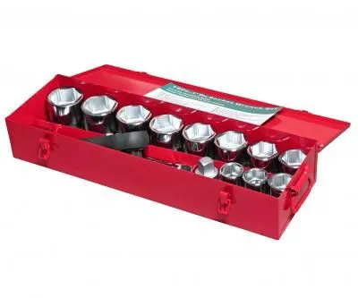 Набор головок торцевых 1" 6-ти гранных 16 предметов в металлическом кейсе JTC