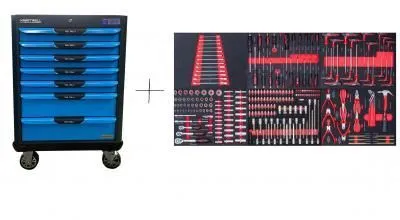 KraftWell KRW-TTB+SET250 Тележка с 7 ящиками+ПОДАРОК инструмент 250 предметов