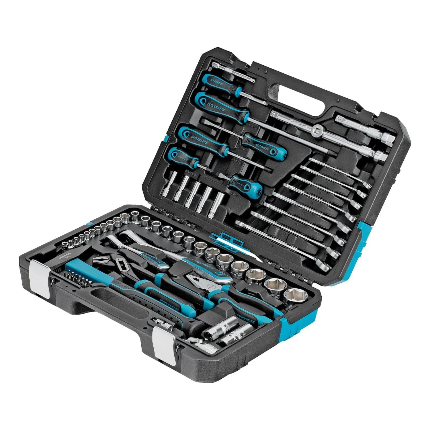 Набор инструментов, 1/4", 1/2", CrV, 120 зубьев, 76 предметов Gross купить