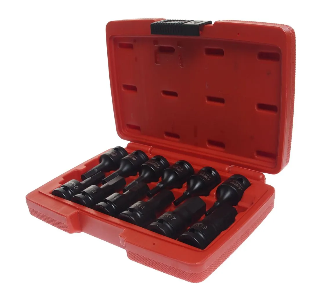 Набор головок ударных 1/2" HEX H4-19мм L=60мм 12 предметов в кейсе JTC купить