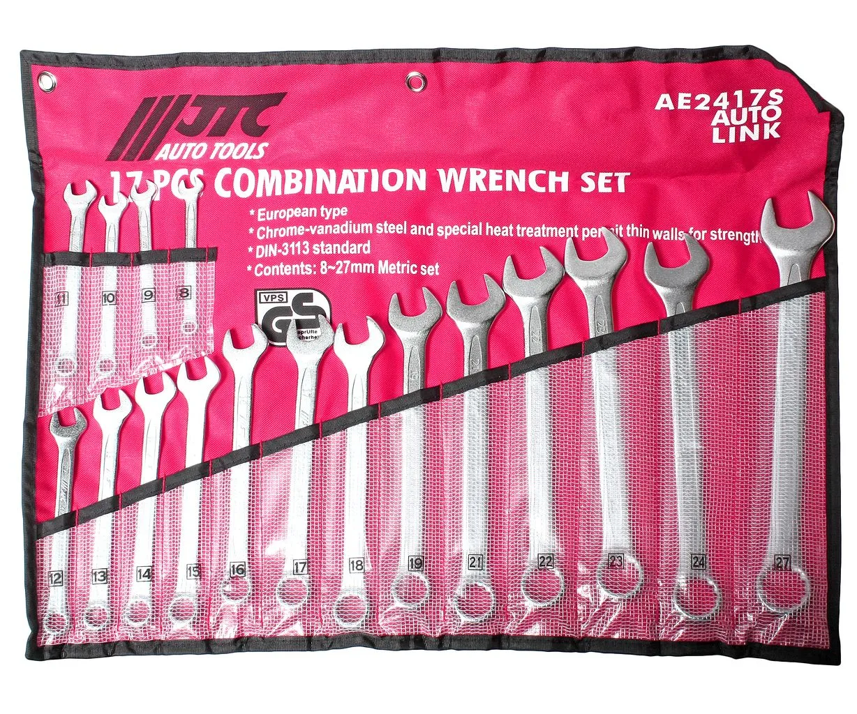 Набор ключей комбинированных 8-27мм 17 предметов в планшете JTC купить