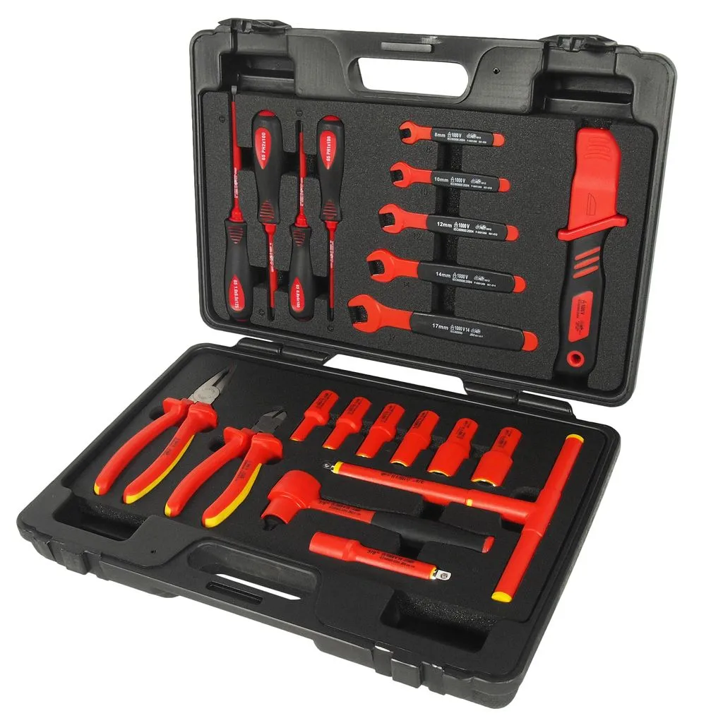 Набор головок торцевых изолированных до 1000V 3/8" 10-24мм 22 предмета в кейсе JTC купить