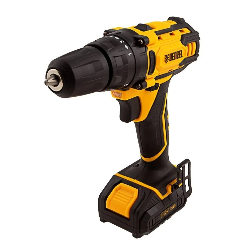 Дрель-шуруповерт аккумуляторная CDL-12-01CB, Li-Ion, 12 В, 1 аккумулятор Denzel купить