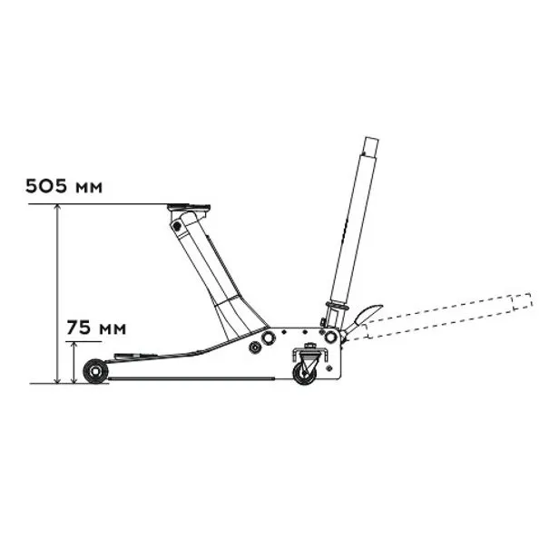 TH32505	Домкрат подкатной гидравлический низкий, с педалью